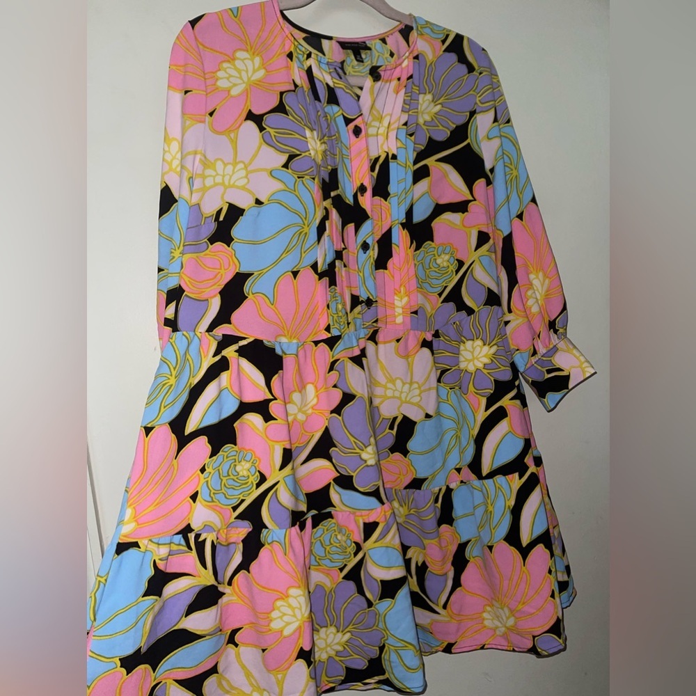 Who What Wear Boho  Floral Pleated mini Dress